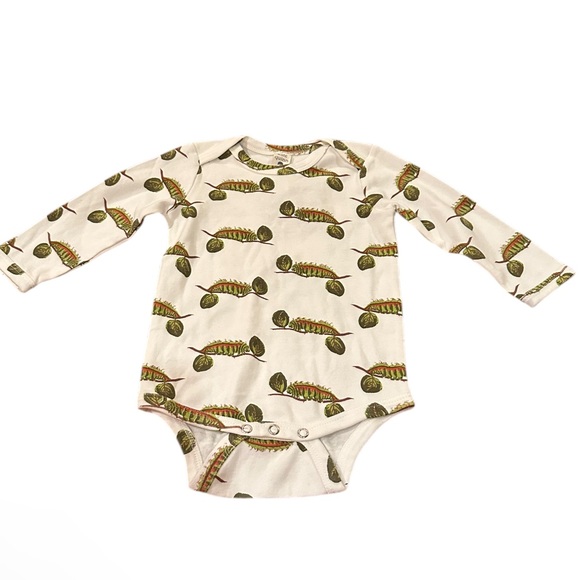 KATE QUINN infant Caterpillar Print Long Sleeve Bodysuit Bodysuits
